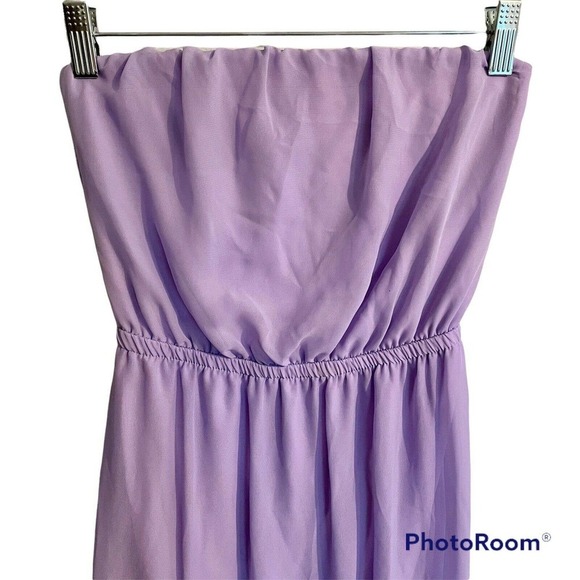 Charlotte Russe Small Strapless Maxi Dress Purple Sheer Party Dance… - Picture 2 of 7